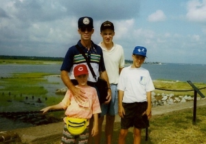 South Carolina - July 1991 - Fort Sumpter - Ryan, Dad, Todd, Greg